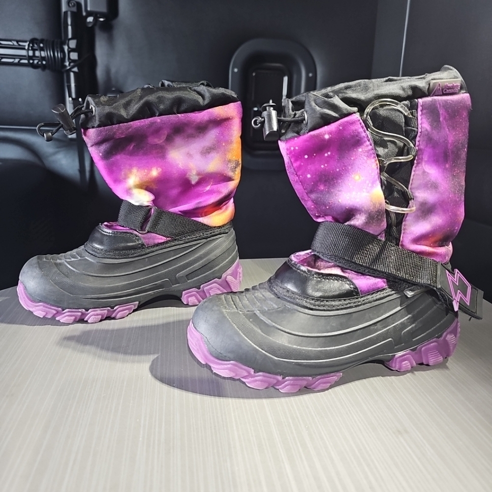 Absolute Canada Thunder Snow Winter Boots‎ Light Up Girls 13 Purple/Black EUC